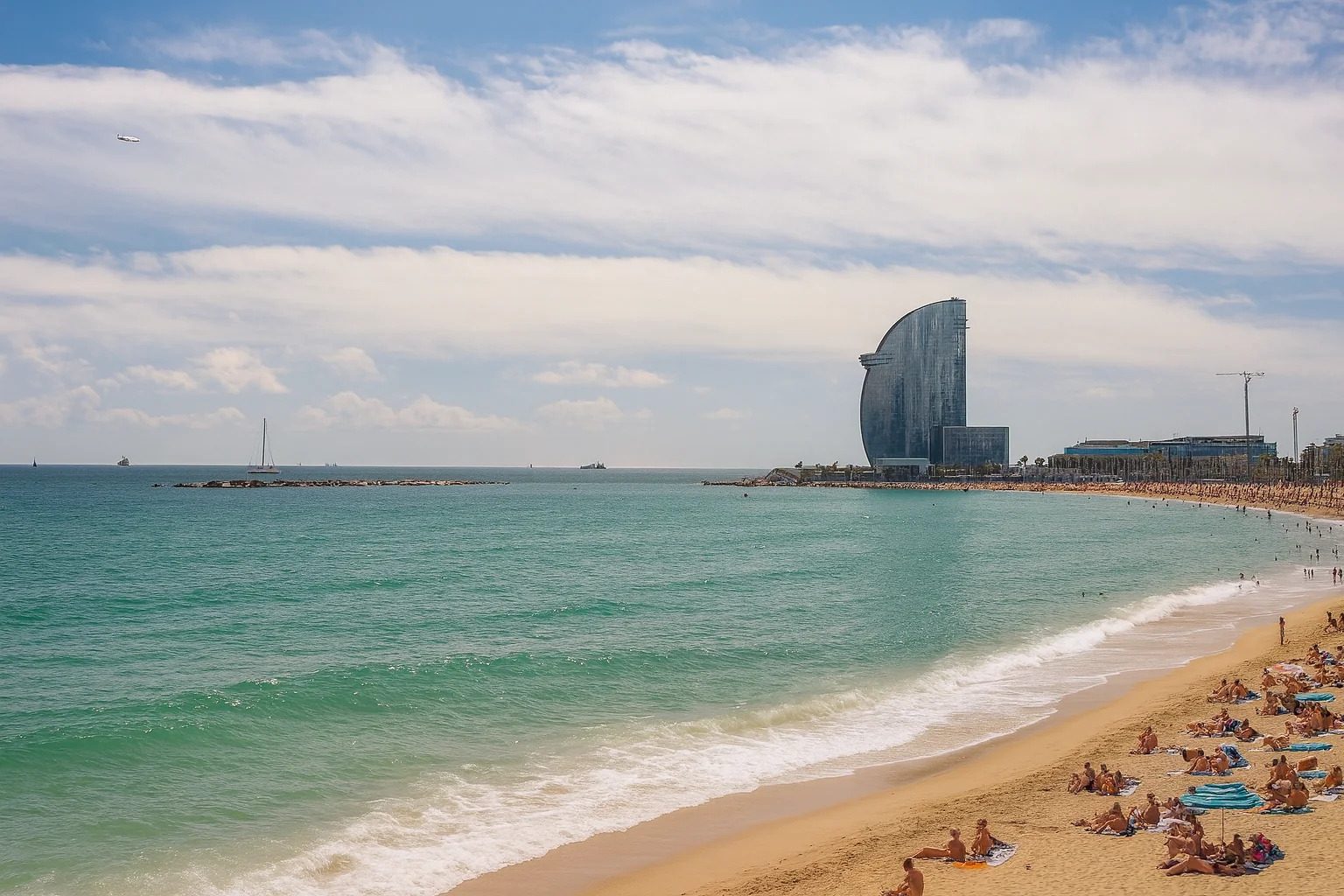 Map view of Barcelona waterfront and cruise port area