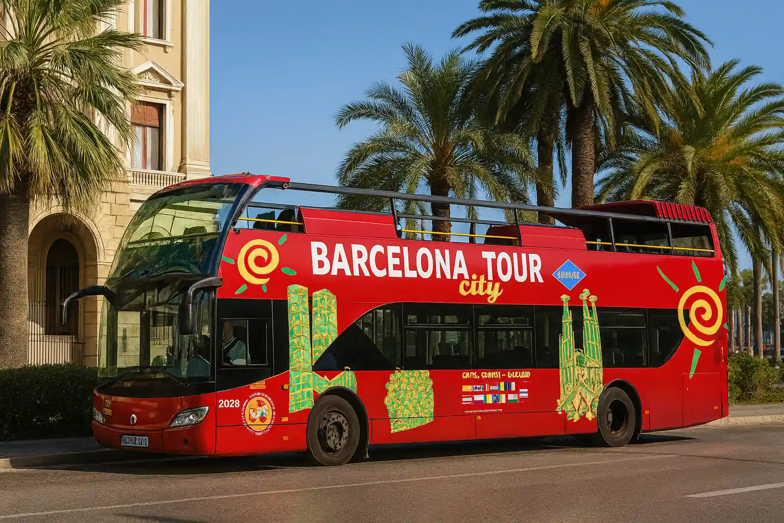 Bus turístico de Barcelona de dos pisos rojo (hop-on hop-off)