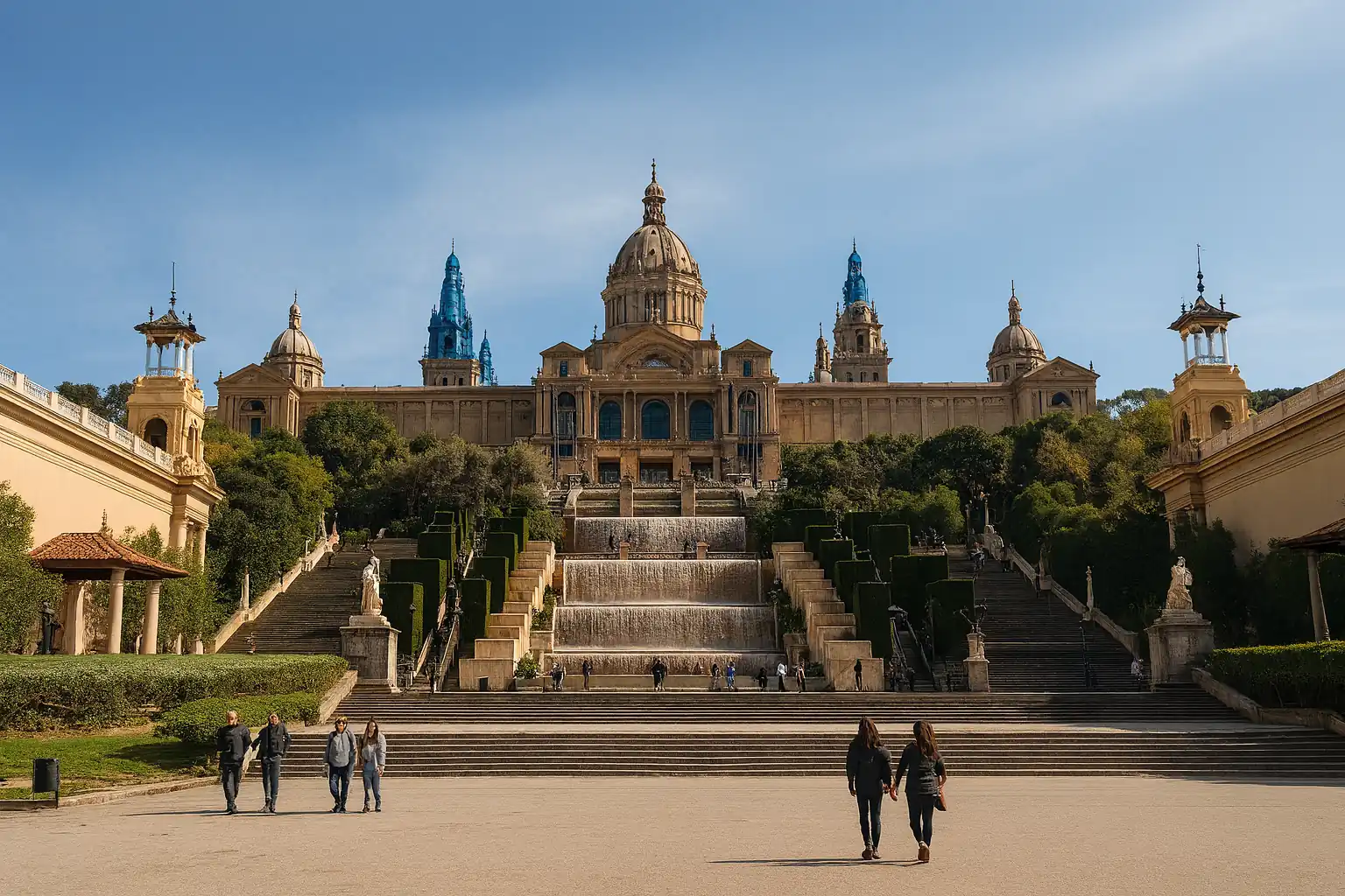 Montjuïc, Barcelona — atardecer desde la colina